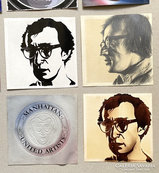 A collection of 16 Woody Allen portraits, unique modern works