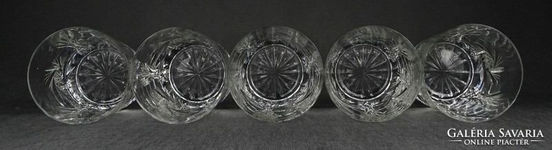 1O607 polished glass crystal whiskey glass 5 pieces