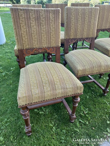 6 tin German-style oak chairs