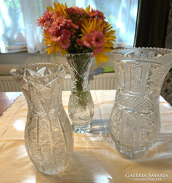 Polished crystal vases