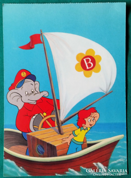 Benjamin Blümchen az elefánt mesefigura postatiszta  képeslapokon
