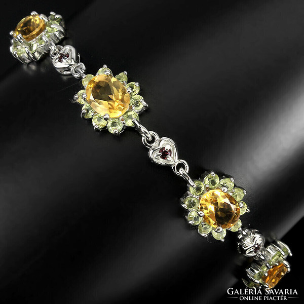 Real citrine 925 sterling silver bracelet