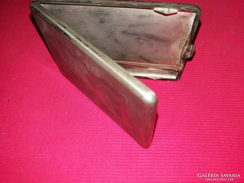 Antique silver plated alpaca cigarette case 12 x 10 cm according to the pictures