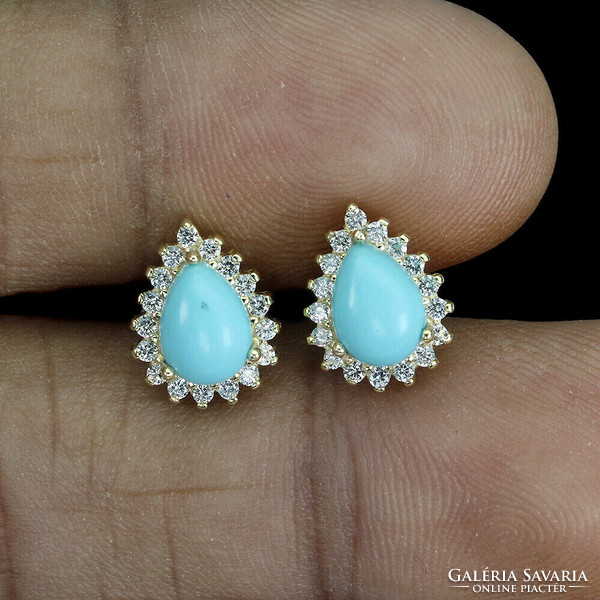 Real turquoise with 925 silver earrings