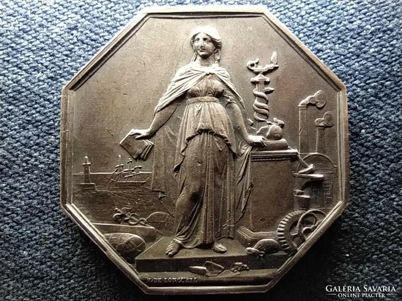 Franciaország Ipari és kereskedelmi hitelintézet 1859 .950 ezüst érem 22,8g 37mm (id65247)