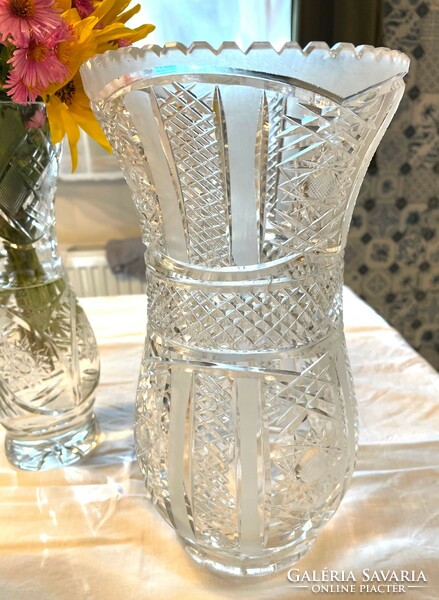 Polished crystal vases