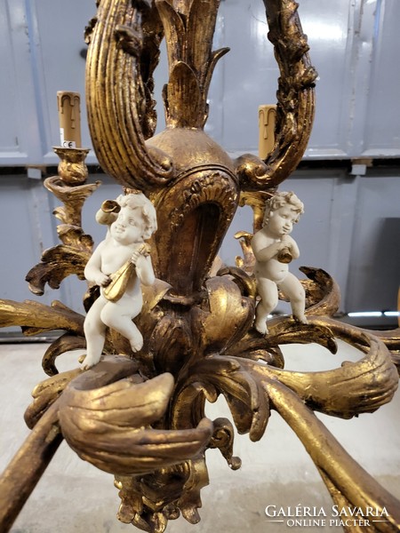 Rococo putto chandelier