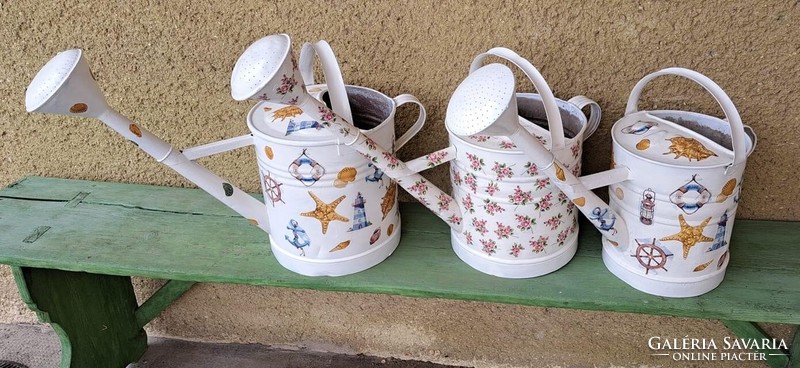 Decoupage decoupage decoupage tin watering can village peasant peasant