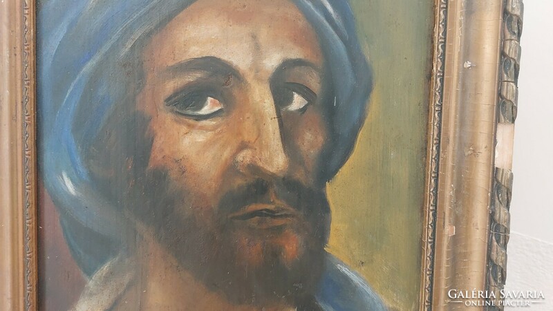 (K) Arab férfi portré festmény 50x33 cm kerettel