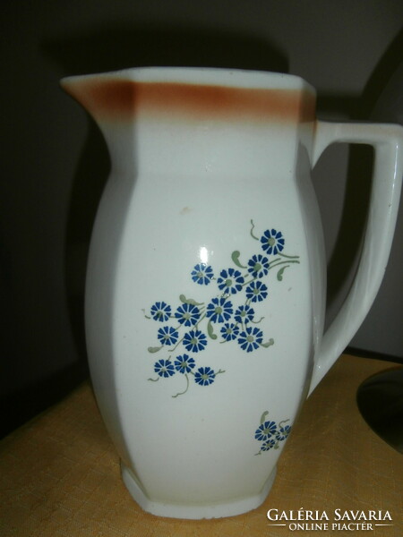 Granite water jug with blue flowers