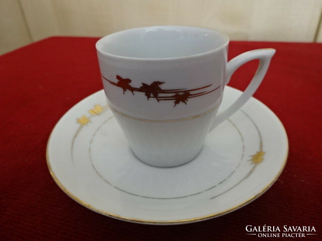 Kínai porcelán kávéscsésze + alátét, három darab egyben eladó. Jókai.