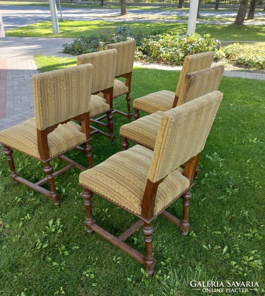 6 tin German-style oak chairs