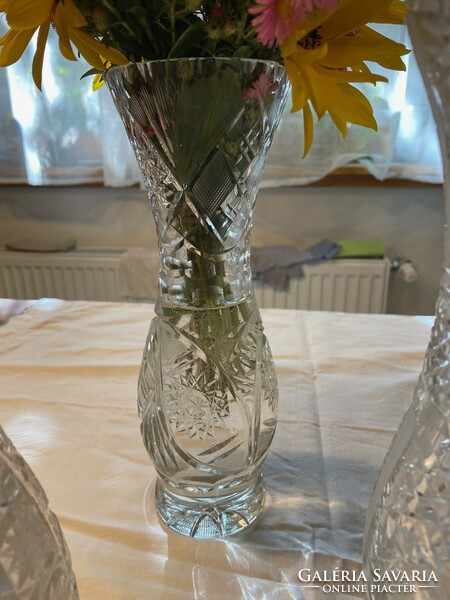 Polished crystal vases