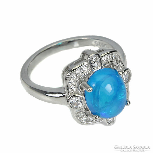 54 And real blue opal 925 silver ring