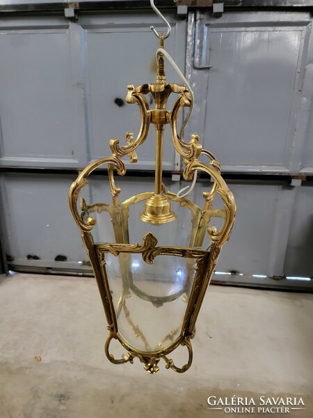 Rococo copper chandelier, carriage lamp