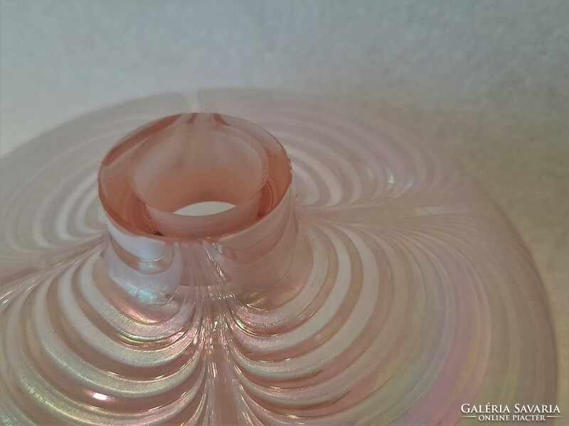 Pink iridescent glass perfume bottle