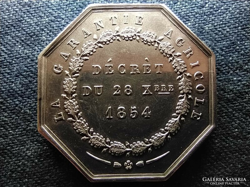 Franciaország A mezőgazdasági garancia 1854 ezüst érem 19g 36mm (id65250)