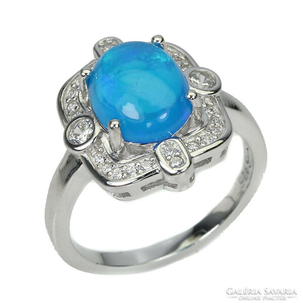 54 And real blue opal 925 silver ring