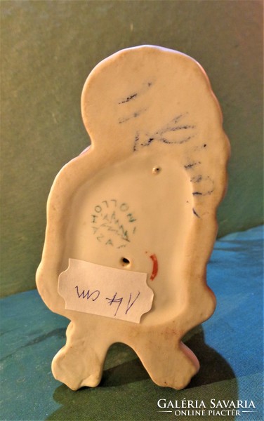 Kerámia spániel.14 cm hollóházi porcelán kutya.