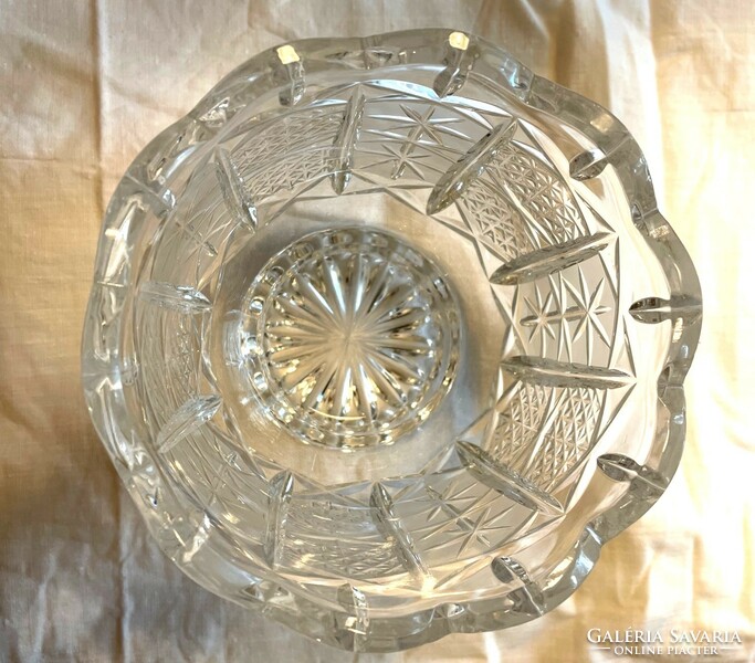 Crystal glass bowl, large bonbonier, table centerpiece