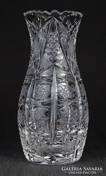 1O749 Régi hibátlan kristály váza 14 cm