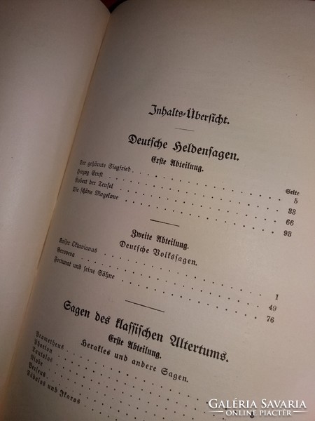 1935. Gustav schwab: a book of legends in German written in Old Germanic letters with beautiful lithographs