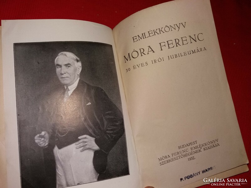 1932. Ferenc Móra memorial book - memorial book for Ferenc Móra's 30th anniversary as a writer according to the pictures 1.