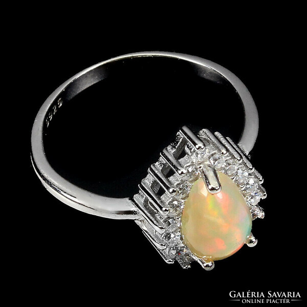 57 Es valodi fire opal 925 silver ring