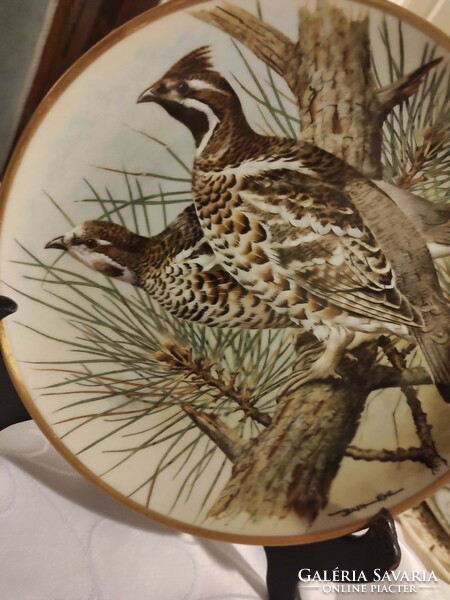 Porcelán madaras tányér FRANKLIN PORCELAIN The Woodcock Game Bird