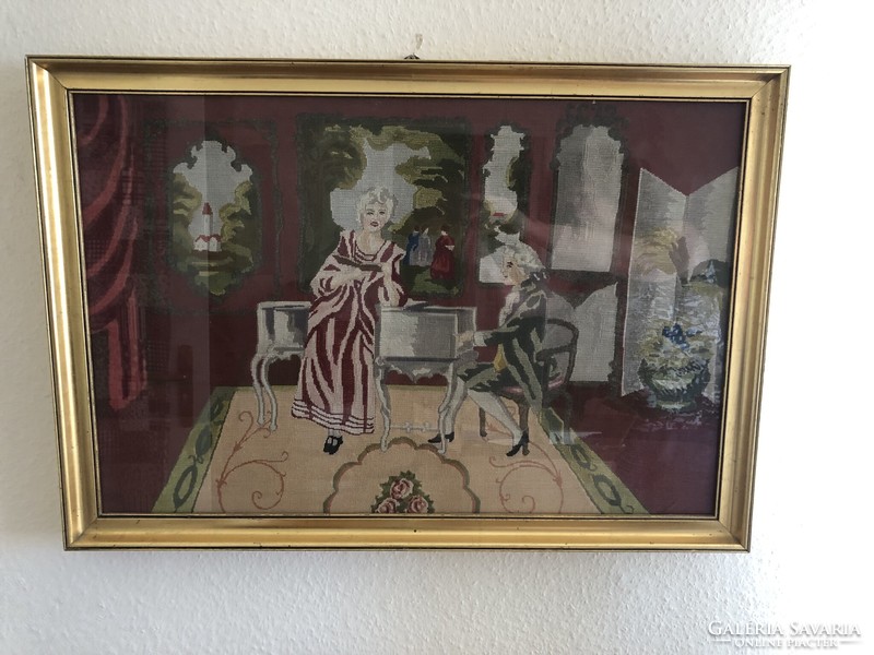 Gobelin picture in a gilded frame