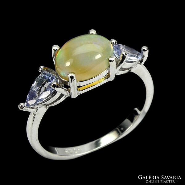 58 As valodi fire opal tanzanite 925 silver ring