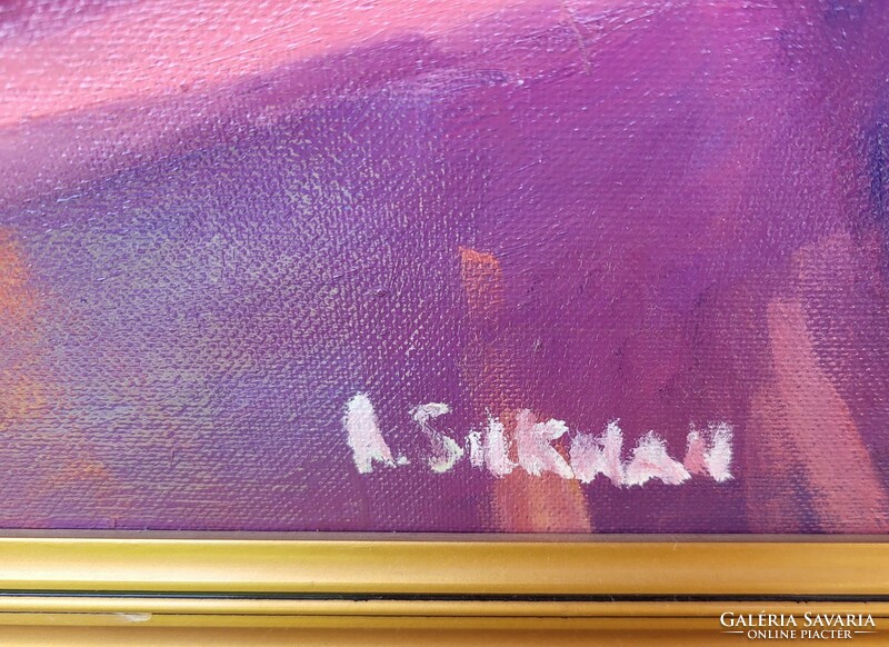 Arthur K. Silkman (1919- 2005) Modell c olajfestménye szép kerettel! Eredeti Garanciával!