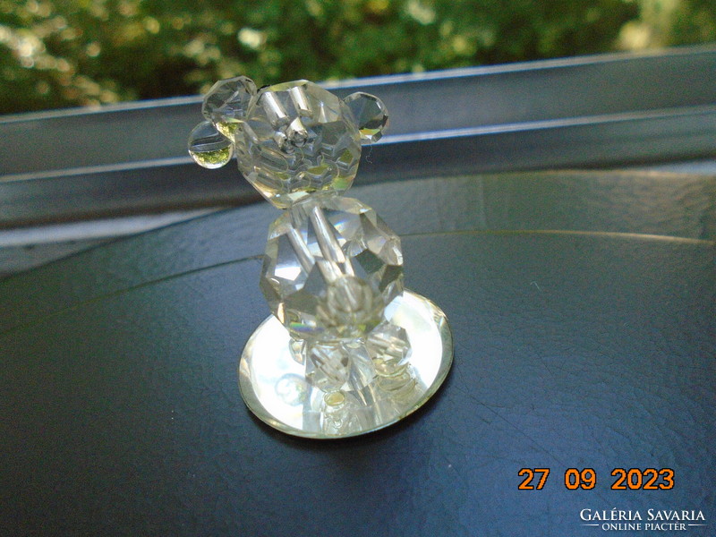 Hand polished, marked, Czech Mayfair lead crystal animal figurine from the 70s, with dog bone