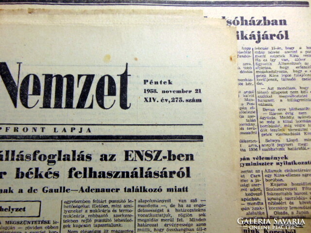 1958 november 21  /  Magyar Nemzet  /  SZÜLETÉSNAPRA :-) ÚJSÁG!? Ssz.:  24433