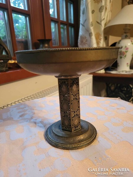 Antique, metal pedestal table