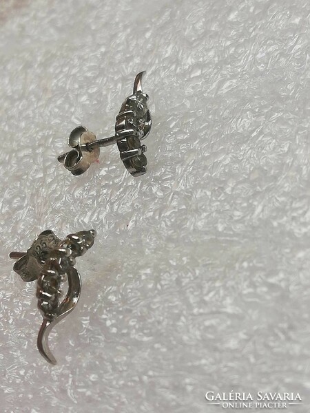 Small silver earrings with stones