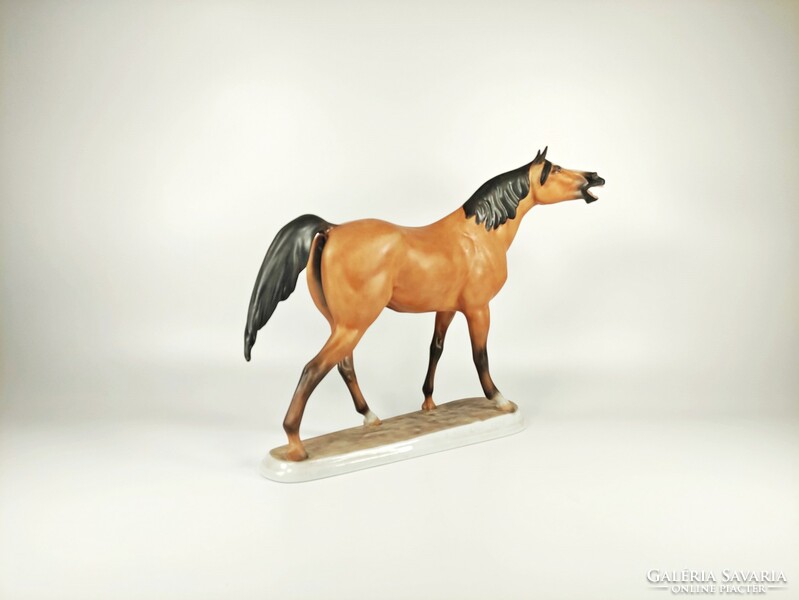 Herend, big brown horse xxl 40 cm hand-painted porcelain figure, flawless! (P082)