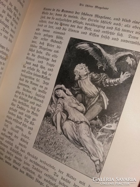1935. Gustav schwab: a book of legends in German written in Old Germanic letters with beautiful lithographs