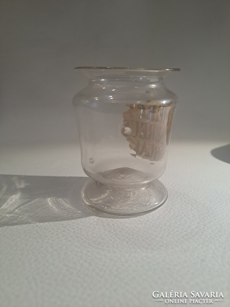 Antique apothecary glass 18th century. Merc cinereus blak