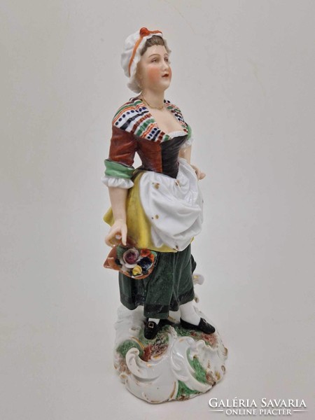 Antique German continental porcelain lady figure dressel kister 19cm
