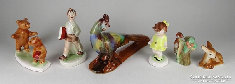 1O635 old ceramic and porcelain figures pack of 6 pieces