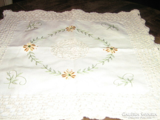 Beautiful handmade crochet embroidered decorative pillow