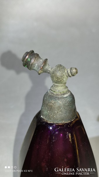 Antik parfümös üveg ón szerelékkel Moser?