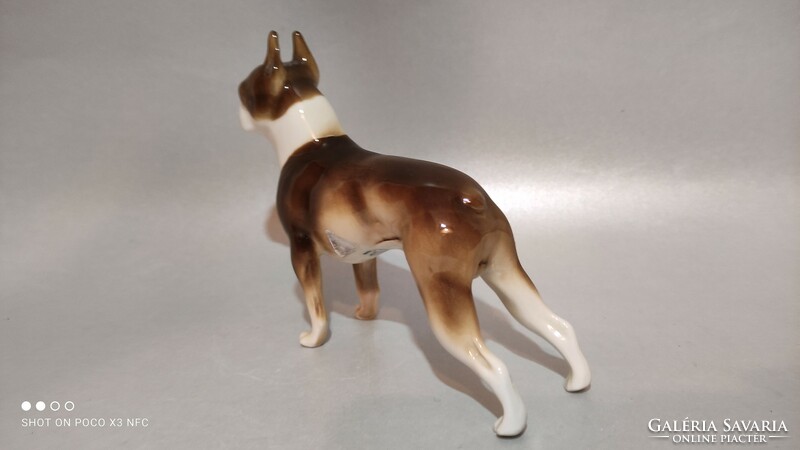 Rare collectible royal dux porcelain boston terrier dog figure statue