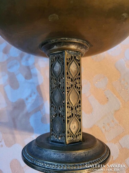 Antique, metal pedestal table