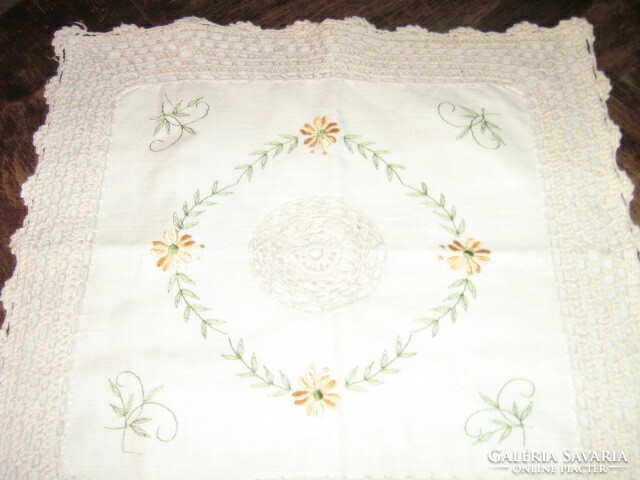 Beautiful handmade crochet embroidered decorative pillow