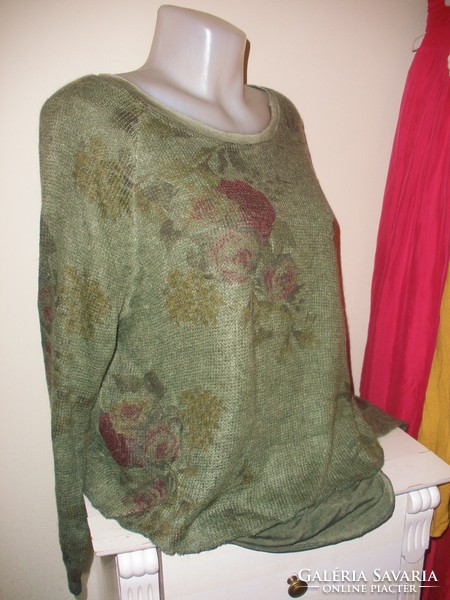 Green Italy knitted sweater l - xl
