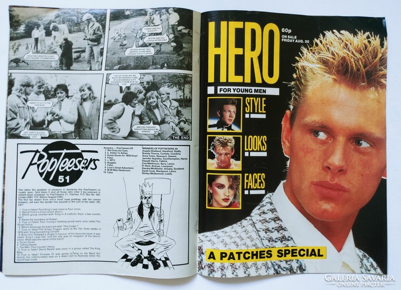 Patches magazin 85/8/31 Jamie Rae Thompson Twins Terry Hall Nick Heyward poszterek Marillion Norman