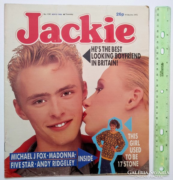 Jackie magazine 86/11/8 michael j fox ridgeley wham madonna gary numan sharpe five star cutting crew