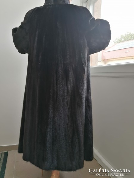 Beautiful long black mink fur coat